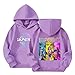 Girls Hoodies K Pop Singer Long Sleeve Sweatshirts Demon Graphic Print Pullover Fall School Outfits with Pockets（4-Purple,110