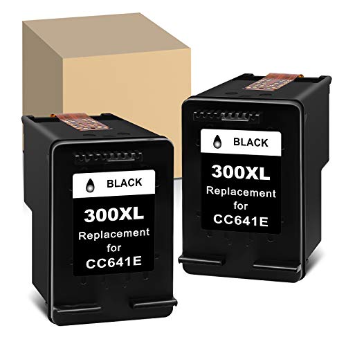 ATOPolyjet Cartuchos de tinta remanufacturados para HP 300 XL Combo Pack Uso con HP ENVY 100 110 111 114 120 121 Deskjet D1620 D1630 D1658 D1660 D1663 D1668 PhotoSmart C4600 C4610 0 C46 35 (2 Negro)