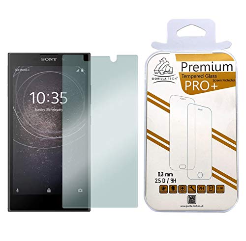 Gorilla Tech Protector de pantalla de cristal templado para Sony Xperia XA2 (pantalla invisible de 0,3 mm, dureza 9H, cristal transparente, calidad HD, resistente a los arañazos, tacto 3D y cara