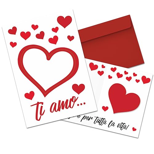 Biglietto di auguri per San Valentino con scritta in lingua inglese Happy Valentine's Day Love New Year (lingua italiana non garantita