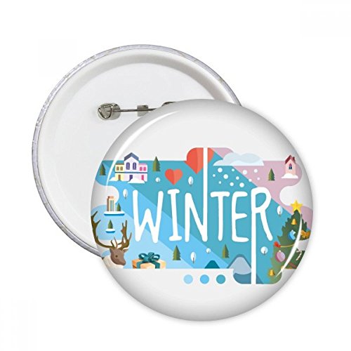Pins badge bouton illustration d'hiver décoration de vêtements multicolore M 5pcs