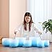 CVNC 432HZ 6-12 Inch Azure Blue Color Aria Gradient Design Frosted Quartz Crystal Singing Bowls Chakra Set of 7 with Carry Case Bags for Sound Healing and Meditation