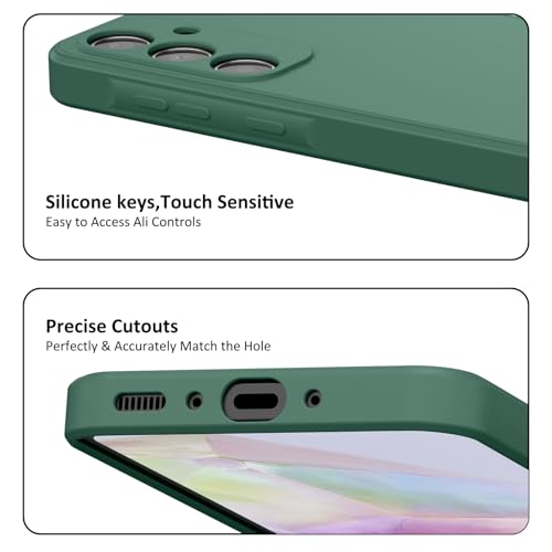 Image of Tobfit Silicone Case Phone Case for Samsung Galaxy A35, Durable Shockproof Phone Cover for Samsung Galaxy A35(Dark Green)
