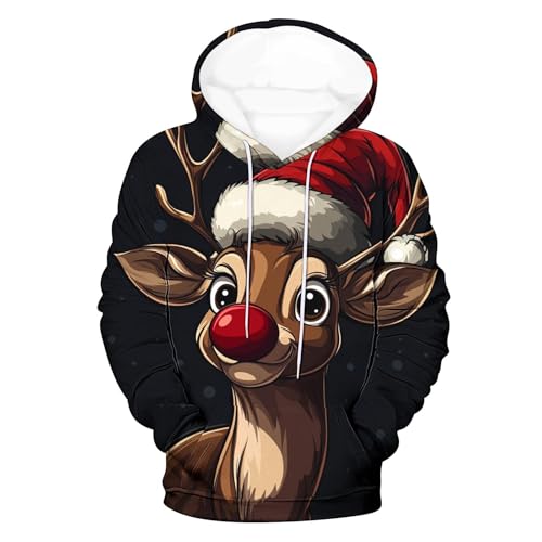 Weihnachts Hoodie Herren, Hässliche Weihnachten Sweatshirt...