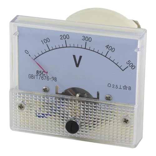 Voltmètre analogique 600V 85C1-V pour panneau solaire et installation CC 64x56mm