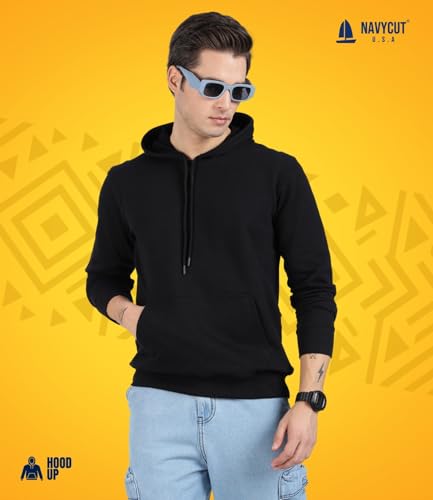 Image of Cotton Hoodies for Men | Pullover | Winter Wear | Hoodie | Hooded Sweatshirt | Kangaroo Pockets Hoodie|Regular Fit |Size S- 2XL