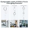 Ufixed Outdoor EV Charger Pedestal with Cable Holder for Tesla Charger, Home EV Charger Stand Post Pole Outdoor | Heavy Duty, Easy to Install, Durable, Silver #3