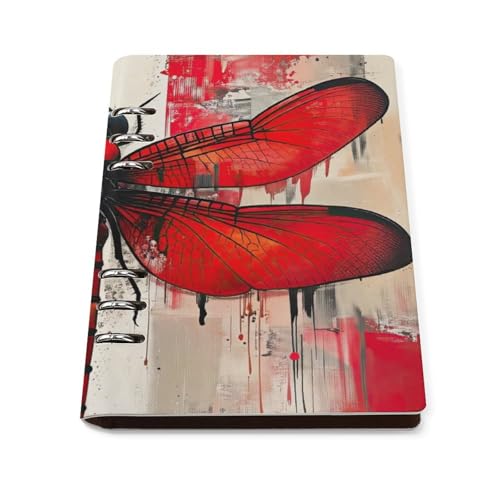 Carnet A5 en cuir rechargeable Red Fly Libellule pour notes d'affaires