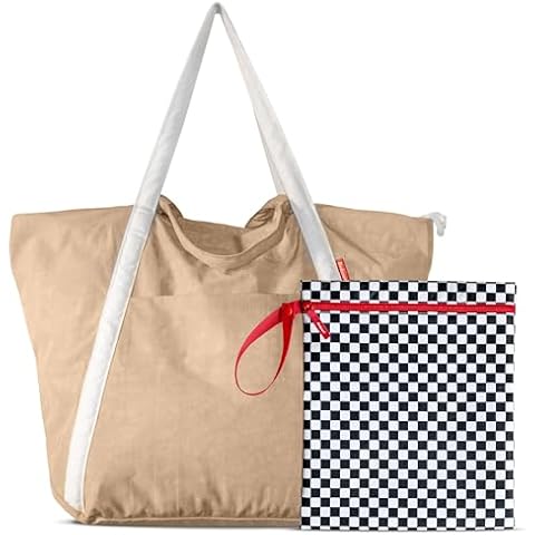 Bodysurf Waterproof Beach Bag & Polyester Wet Bag Bundle - Large, Sandproof Tote and Reusable Wet Bag for Travel, Beach, Gym, and Everyday Use - Durable, Lightweight, and Easy to Clean Cover