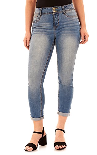 Angels Forever Young Women's Curvy Convertible Jean, Baltic, 6