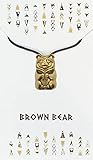 My Totem Tribe Bear Spirit Animal Tribal Bead Necklace Brown Bear Motherly Love Strength Symbolic Native American Gold Pendant