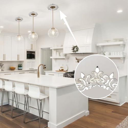 Image of INCREWAY 1Set Mirror Wall Stickers Decor Acrylic 3D Flower Decorative Mirrors Stickers Removable Wall Art Decals for Home Living Room Bathroom