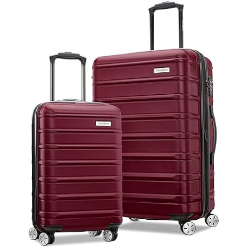 Samsonite Omni 2 Hardside Expandable Luggage with Spinner Wheels, 2-Piece Set (19/24), Nature Merlot