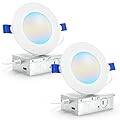 Sunco Recessed Lighting 6 Inch LED, Canless Ceiling Lights Slim with Junction Box, 850 LM, 14W (100W Equivalent), 3000K Warm White, Dimmable, Wafer Thin, 50000 Lifetime Hours ETL 2 Pack