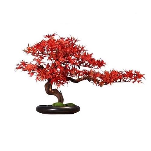 Árbol falso simulación planta de hoja de arce rojo bonsái sala de estar mueble de TV entrada paisaje adornos decorativos decoración interior artificial