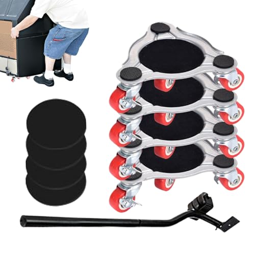 Rodillos De Transporte para Muebles,Plano Triangular de Acero al Carbono Antideslizante para Cargas Pesadas - Movedor De Muebles Y Refrigerador con Carrito | para Hogar, Armario, Refrigerador, Piano,