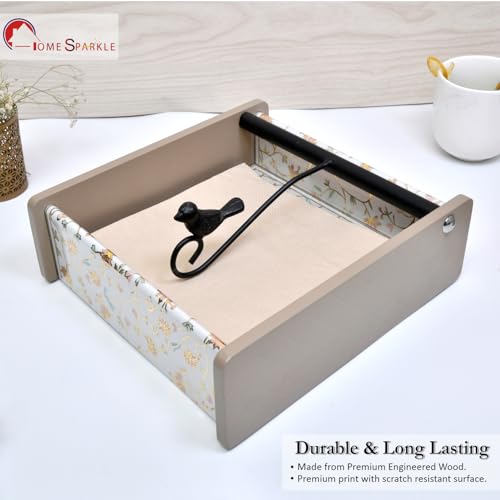 Image of Home Sparkle Napkin Storage 1 Pack |Beige|Table Napkin Holder Tray for Indoor & Outdoor Use | Kitchen, Dining, Restaurant & Home Decor | Durable & Stylish (C6V53)