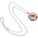 LALADEFIEE Retro Halskette mit Kardinal Anhänger Damen Charm Halskette aus Legierung Als Geschenk für Vogelliebhaberinnen