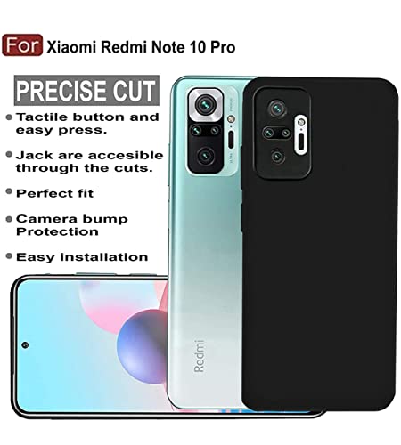 Image of Mobile Back Cover Case for Redmi Note 10 Pro (Silicone Case|CameraProtection|Black SC1510)