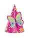 Creative Converting Butterfly Sparkle Birthday Party Hats, 8-Count