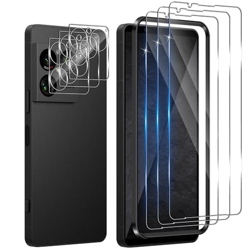 Funrae Schutzfolie für Sony Xperia 1 VIII 5G für Panzerglas mit Kameraschutz, 3 PCS 0.33MM 9H Härte Folie und 3 PCS Ultra-Klar Kamera Schutz, Anti-Kratzen Displayschutz HD Folie Schutzglas