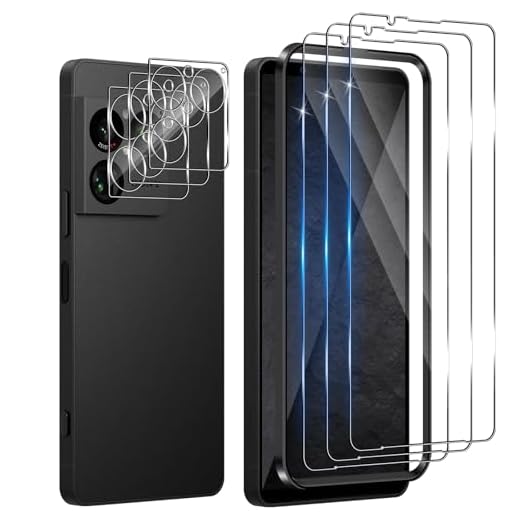 Funrae Schutzfolie für Sony Xperia 1 VIII 5G für Panzerglas mit Kameraschutz, 3 PCS 0.33MM 9H Härte Folie und 3 PCS Ultra-Klar Kamera Schutz, Anti-Kratzen Displayschutz HD Folie Schutzglas