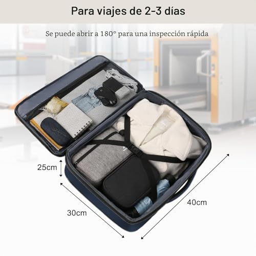 Miniatura 5 de Matein Mochila Cabina 40x30x20 Para Vueling, Mochila Viaje Cabina Avion 40x30x20 Hombres Y Mujeres, Equipaje De Mano Expansible De Gran Capacidad Para Viajes, Negocios, Trabajo, Universidad, Azul