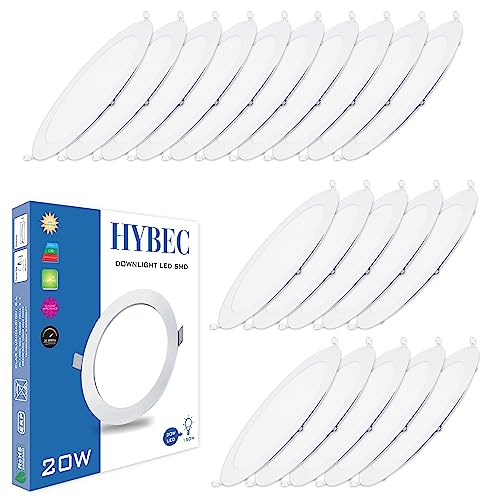 HYBEC - Faretti LED da Incasso per Cartongesso, Faretto LED, Faretto LED Incasso, Faretti a LED da Incasso, Faretto Incasso, Faretti Incasso Cartongesso 4000ºK, 20W (Pack 20)