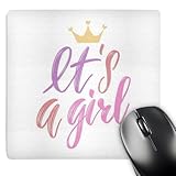 3dRose Rosette - Baby Shower - Pink Baby Shower It is A Girl - Mouse Pads (mp-360457-1)