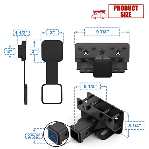 Rbhauto Rear Bumper Towing Hitch Receiver 2 Inch For Ford Bronco 2Dr 4Dr 2021 2022 2023 With Trailer Hitch Receiver Cover (Not For Bronco Sport) (Black) #TOP1