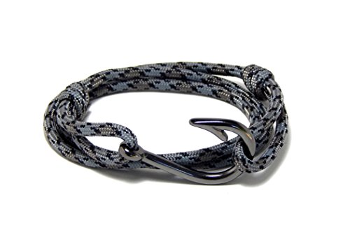 Blue Sky Outdoor Gear Men's Women's Nautical Fish Hook Bracelet Gray Gunmetal Black Tone Fish Hook Adjustable