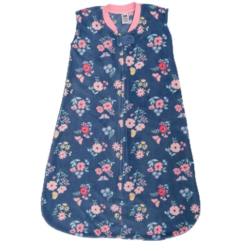 Hudson Baby Infant Girls Fleece Sleeping Bag, Sack, Blanket, Blue Butterfly Floral, 18-24 Months