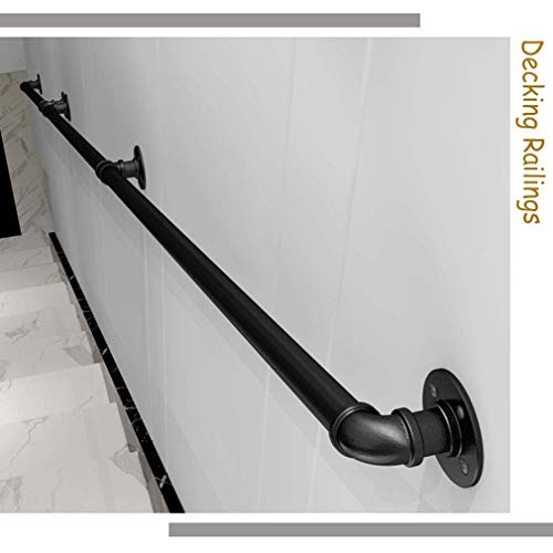 Barre de support en fer forge noir pour rampe d'escalier - 5