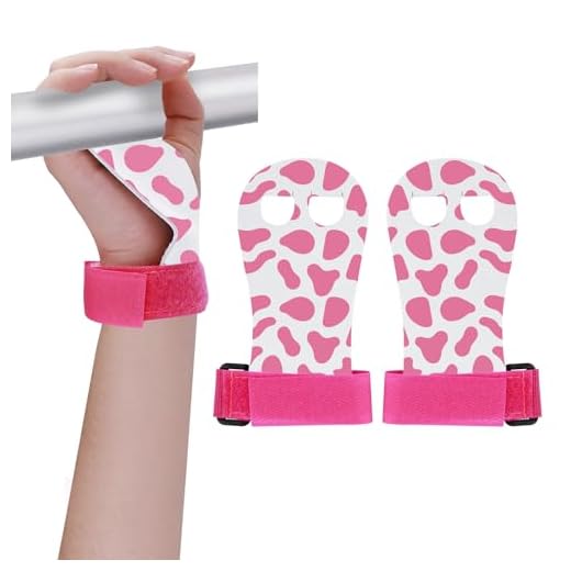 Abeillo Poignées de gymnastique pour filles et jeunes – Gants de gymnastique athlétiques à imprimé vache – Protection de la paume – Accessoires de sport pour entraînement et exercice (rose, rose)