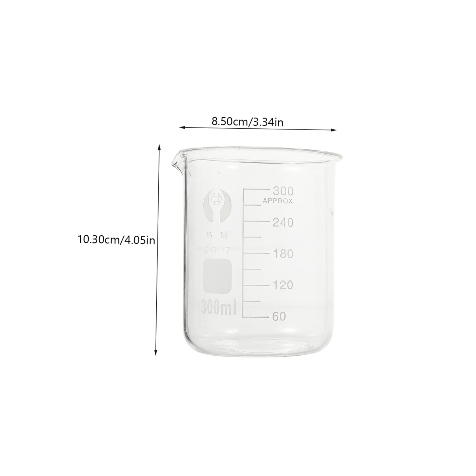 CIYODO Chemistry Lab Beakers Set 4-piece Glass Measuring Cups Heat Proof Non-slip Base Graduated Scale Easy to Clean