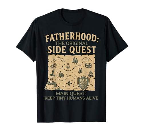 Funny Gamer Dad Fatherhood Side Quest Father's Day RPG Dad T-Shirt