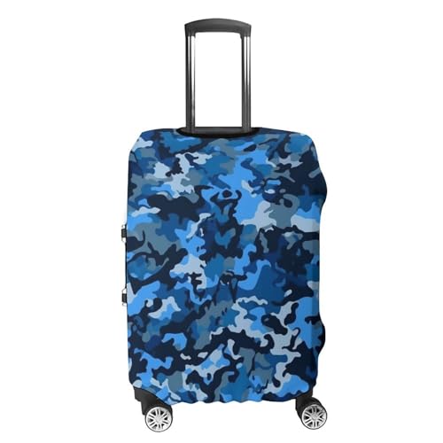 Blue Pattern Elastic Luggage Cover Suitcase Protector for 19-32 Inch Suitcases | Universal Stretchable Travel Bag Cover | Anti-Scratch, Washable with Zipper Closure XL4