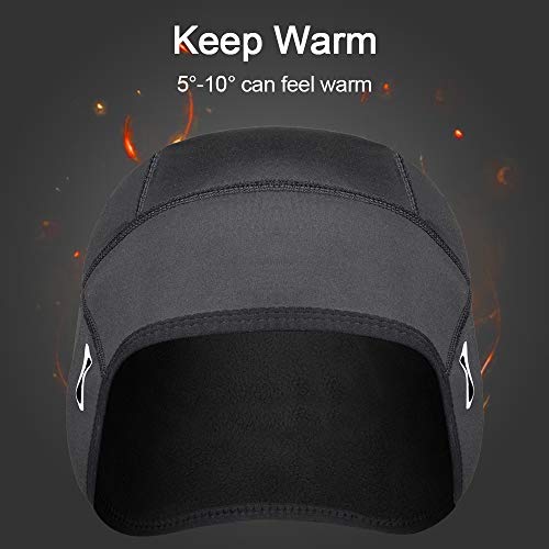 Coolchange Skull Cap Helmet Liner with Glasses Port Winter Thermal Running Beanie Cycling Cap Black - Thumbnail 3