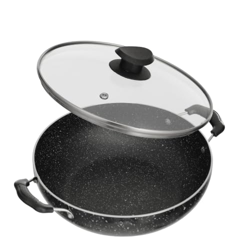Image of Lifelong Non-Stick Frying Kadai with Glass Lid | 2 Litre & 22 Cm | Induction and Gas Compatible Cookware Kadhai|No Burnt Food |Scratch Resistant for Cooking Curry, Dal, Rice & Biryani(LLKA01, Black)