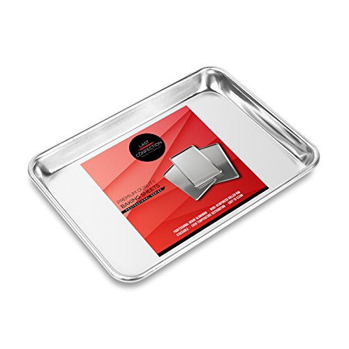 Last Confection 12 Cookie Baking Sheets 9" x 13" - Small Rimmed Aluminum Jelly Roll Trays - Quarter Sheet Pans