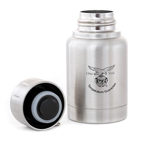 Image of Eagle Insulated Stainless Steel Vacuum Flask 160ml 4 Hours Warm and Cold Bottle (Silver)