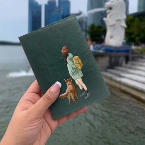 Image of The Messy Corner Unisex Vegan Leather Passport Cover | Classy & Stylish Printed Travel Case | (Forest Green, Backpacker)