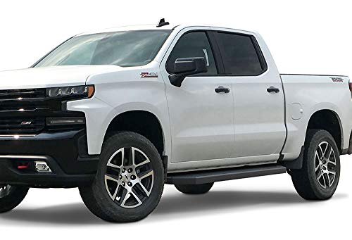 APS 6in (Black Stainless Steel Flat) Running Boards Compatible with Chevy Silverado GMC Sierra 1500 2019-2025 Crew Cab & 2500 HD 3500 HD 2020-2025 (Silverado 1500 LTD Sierra 1500 LD 2022)