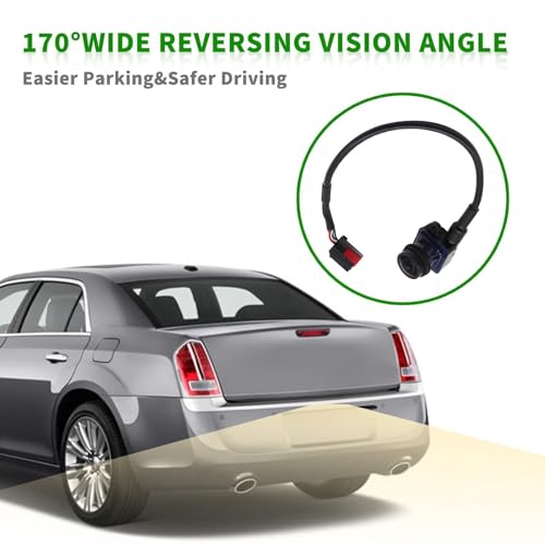 Image of 56054058AH 8PIN Rear View Backup Camera Compatible with 2011-2014 300 2011-2014 Charger Replace 56054058AE 56054058AF 56054058AG 56054058AD