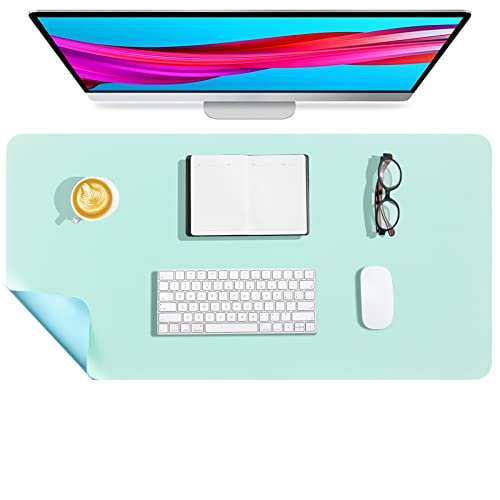 Protetor de mesa de couro PVC com cinto de armazenamento, tapete de mesa de escritório multifunciona