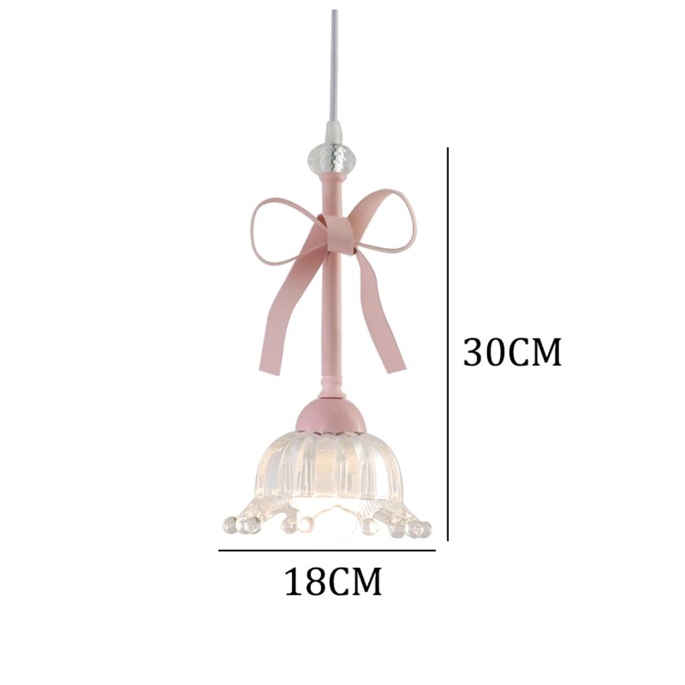 ZBZFGE Fiore di Vetro Chiaro Rosa luci sospese lineari Lunghe Ragazze lampadario Moderno Nordico Sala Pranzo Tavolo da Cucina Isola vivaio per Bambini corridoio Foyer