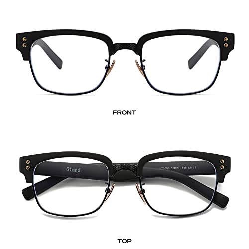 Image of Gtand Vintage Retro Rectangle TR90 Frame Sunglasses For Men Women Fashion Semi-Rimless Metal Sun Glasses Eyewear
