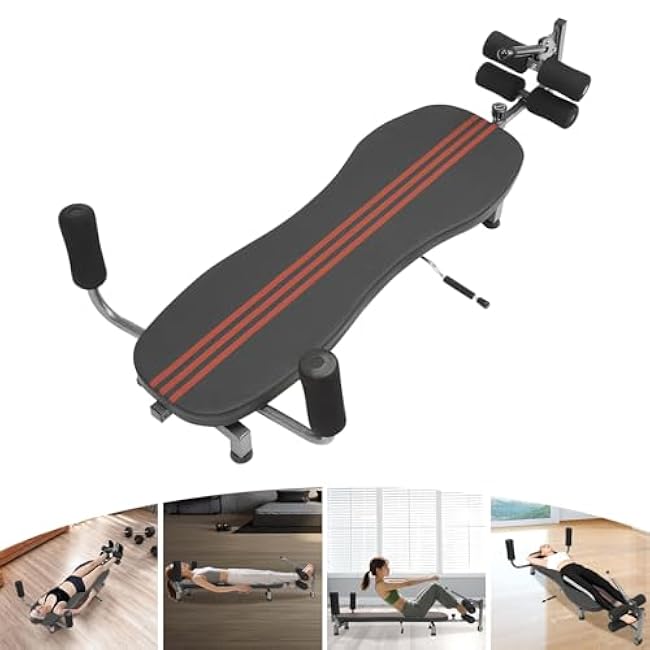 Back Stretch Decompression Bench, Adjustable Lumbar Stretcher, 150kg/330.7lbs Capacity, Inversion Table Workout Bench for Home/Office Using(145cm-185cm Telescopic Size)
