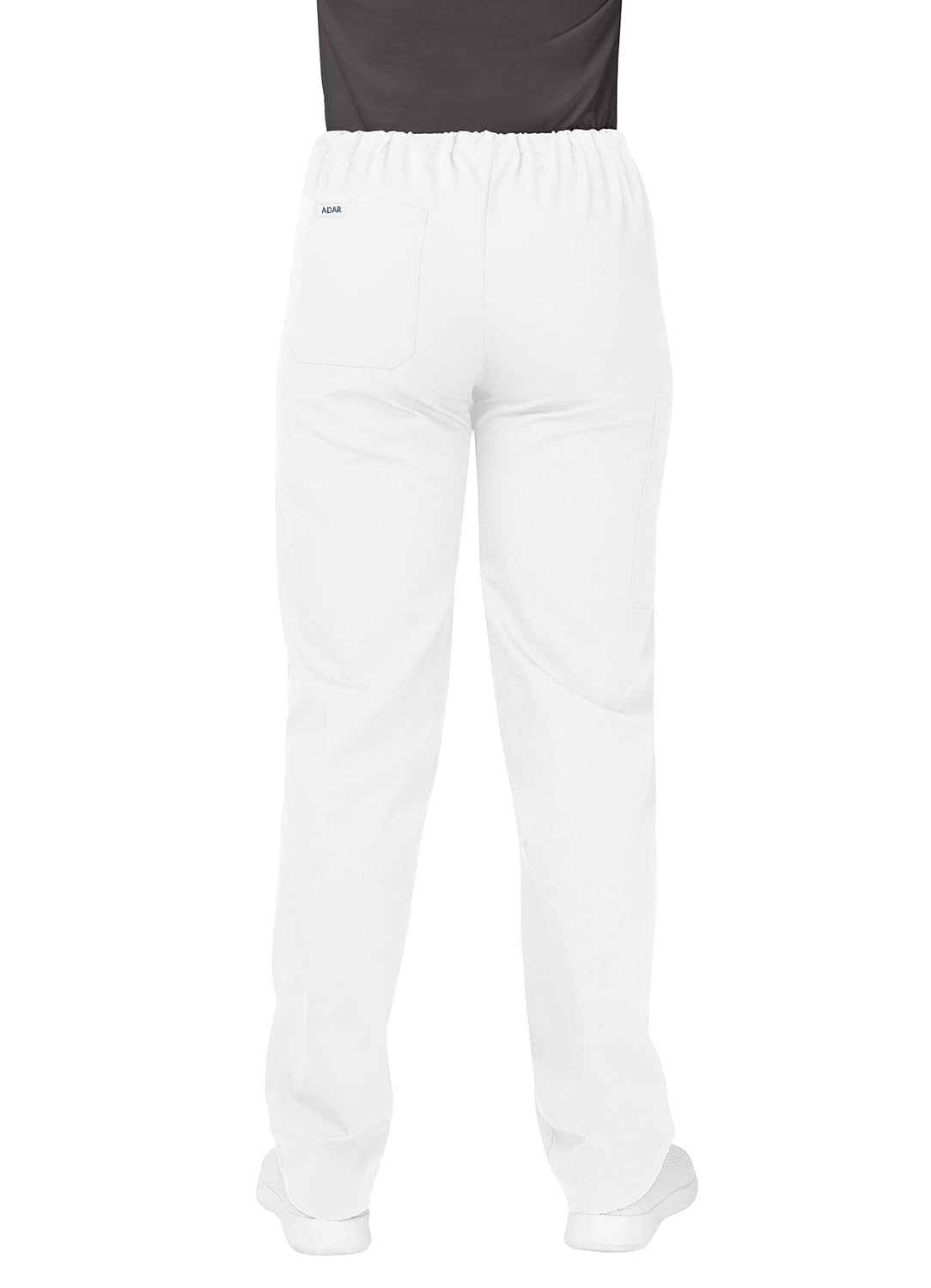 Adar Uniformes médicos Unisex - Pantalón médico con Cordones y Pierna Ajustada - 504 - White - M