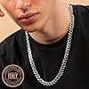 QUADRI - Extra Shiny Mens Cuban Link Chain 10mm - 925 Sterling Silver Necklace - Italian Diamond Cut Silver Chain - 24 Inch - Men's Necklaces Premium Quality - Gift Box Included #2